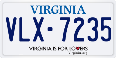 VA license plate VLX7235