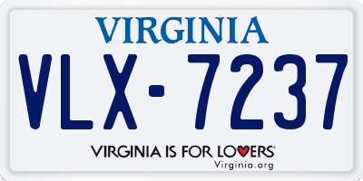 VA license plate VLX7237