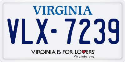 VA license plate VLX7239