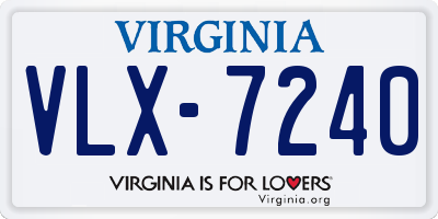 VA license plate VLX7240