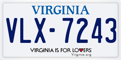 VA license plate VLX7243