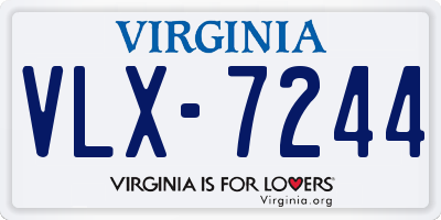 VA license plate VLX7244