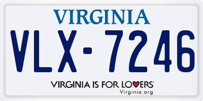 VA license plate VLX7246