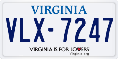 VA license plate VLX7247