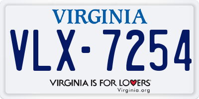 VA license plate VLX7254