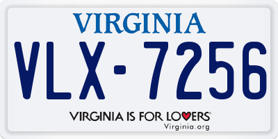 VA license plate VLX7256