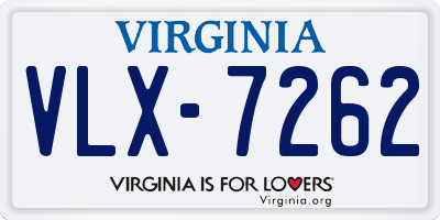 VA license plate VLX7262