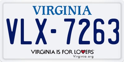 VA license plate VLX7263