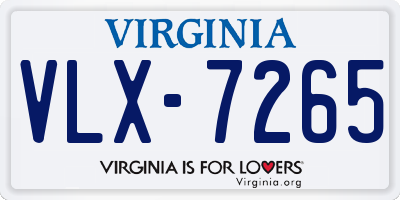 VA license plate VLX7265