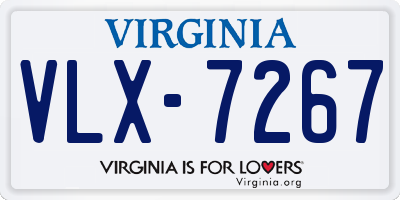 VA license plate VLX7267