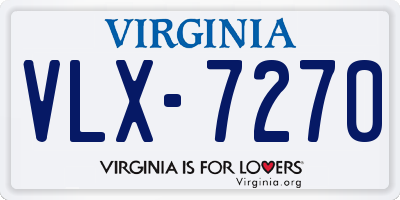 VA license plate VLX7270