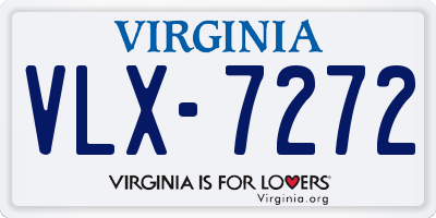 VA license plate VLX7272