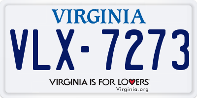 VA license plate VLX7273