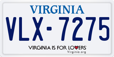 VA license plate VLX7275