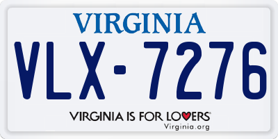 VA license plate VLX7276
