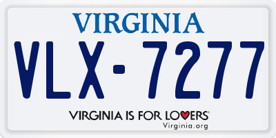 VA license plate VLX7277