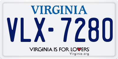 VA license plate VLX7280