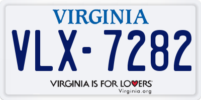 VA license plate VLX7282