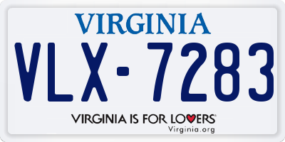 VA license plate VLX7283