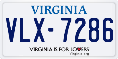 VA license plate VLX7286