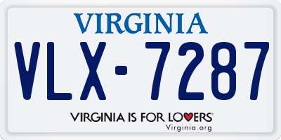 VA license plate VLX7287