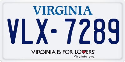 VA license plate VLX7289
