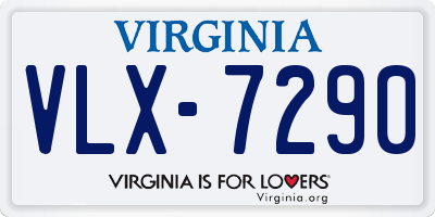 VA license plate VLX7290