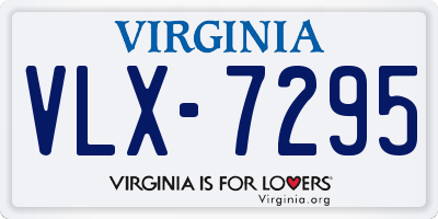 VA license plate VLX7295