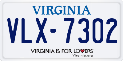 VA license plate VLX7302