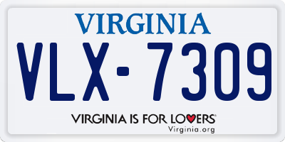 VA license plate VLX7309