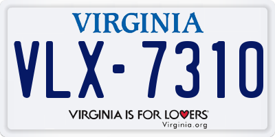 VA license plate VLX7310