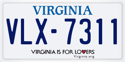 VA license plate VLX7311