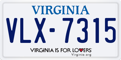 VA license plate VLX7315