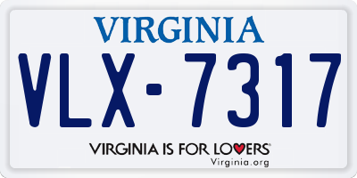 VA license plate VLX7317