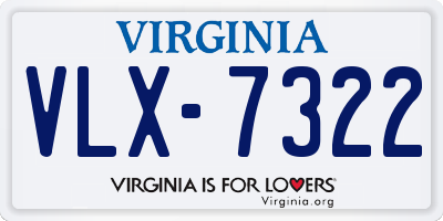 VA license plate VLX7322