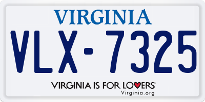 VA license plate VLX7325