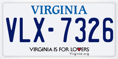 VA license plate VLX7326