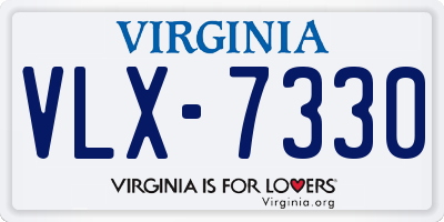 VA license plate VLX7330