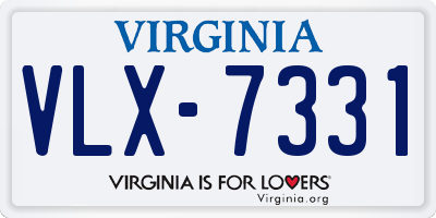 VA license plate VLX7331