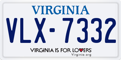 VA license plate VLX7332
