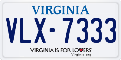 VA license plate VLX7333