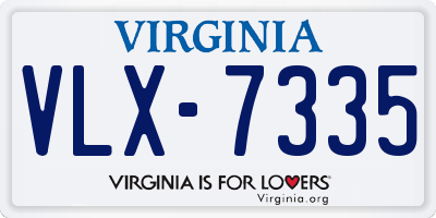 VA license plate VLX7335