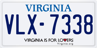 VA license plate VLX7338