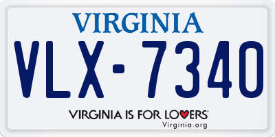 VA license plate VLX7340
