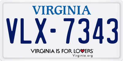 VA license plate VLX7343