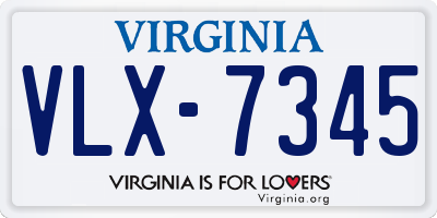 VA license plate VLX7345