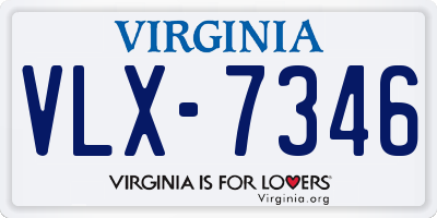 VA license plate VLX7346
