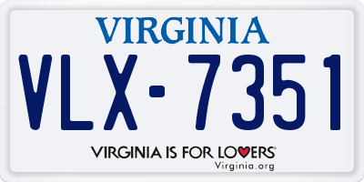 VA license plate VLX7351