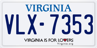 VA license plate VLX7353