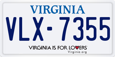 VA license plate VLX7355